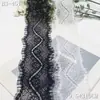 Acabamento de Renda para Cílios Tanglong Preto e Branco em Formato de S Não Elástico para Acessórios Têxteis de Vestuário e Lingerie