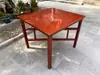 Mesa dos Oito Imortais Rústica Chinesa Madeira Maciça Quadrada Ferro Vermelho Dobrável Mesa de Jantar Altar para Banquetes Domésticos Adoração Desmontagem