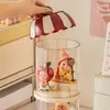 Lindo frasco de almacenamiento, sellado y a prueba de polvo, exhibición y colección de mini figuras de juguete de moda, caja de almacenamiento transparente redonda de caja sorpresa