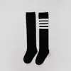 Calcetines largos para niños estilo universitario con cuatro rayas, calcetines de estudiante, calcetines de baile a media altura a rayas para niñas, al por mayor