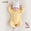 Enterizo para bebé recién nacido, ropa cálida para bebé, conjunto de una pieza para niñas, pijama sin costuras, diseño de dibujos animados, traje de gateo para bebé de nuevo estilo, manga larga