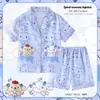 Pijama Infantil Sudeste Asiático Niñas Verano Delgado Seda de Hielo 2024 Nuevo Princesa Verano Celebridad de Internet Niñas Conjunto de Dos Piezas