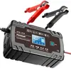 Cargador AGM FOXSUR Negro Estilo Industrial 12V 24V 8A Cargador de Batería para Motocicleta Coche