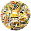 50 Adesivos de Graffiti de Caminhão de Engenharia de Desenho Animado para Laptop, Caderno, Brinquedo, Decoração, Adesivos Infantis