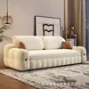 Sofá cama estilo crema de doble uso, sofá plegable de línea recta para salas de estar pequeñas, sofá multifuncional vintage extraíble