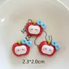 Accesorios de Resina de Color Retro Corazón Cereza Moño DIY Accesorios Decorativos Hechos a Mano Material para Imán de Refrigerador Venta al por Mayor
