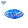 Anillo de ópalo artificial con forma de ojo de caballo, piedra desnuda de ópalo sintético, cara color fuego, diamante de fondo plano Aobao OP74