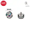 Aretes de aleación de titanio F136 con engaste de tres puntas cilíndrico y zirconia 5A, tachuelas para oreja de aleación de titanio G23, joyería para piercing DIY