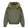 Jaqueta de algodão com capuz e gola de pelo removível masculina de inverno com botões design resistente pregas casaco de algodão folgado marca da moda