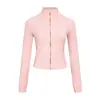 [Em Estoque] Jaqueta Curta Ld Slim Fit Yoga Gola Alta Jaqueta Fashionável Corrida Fitness Top Esportivo Feminino