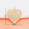 Ventas Directas de Fábrica, Venta al por Mayor de Artículos en Stock, Chapado en Oro Real Microincrustado de Cobre 18K, Colgante en Forma de Corazón Chapado en Oro
