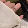 Anillo de Lazo Estilo Ballet ~ Plata Estilo Fresco Estilo Coreano Diseño Exquisito de Nicho Anillo para Dedo Índice para Mujeres Anillo Único