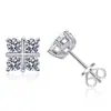 Brincos de tarraxa de prata s925 brincos de tarraxa com diamante brincos de tarraxa de cruz clássicos brincos com banho de platina elegantes simples brincos de tarraxa de moissanite