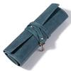 Estuche de Cuero Crazy Horse para Pinceles, Bolígrafos y Lápices Estilo Enrollable Caja de Almacenamiento para Artistas Bolso Cuero Genuino