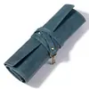 Nuevo Estuche para Plumas de Cuero Crazy Horse Estilo Vintage de Amazon, Papelería Artística, Bolsa de Almacenamiento para Pinceles, Lápices y Plumas Fuente, Cuero Genuino