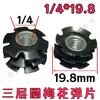 Tuerca Sunflower Imperial 1/4 Tubo Redondo de Tres Capas, Tuerca para Estante, Conector de Tubo Interior, Tuerca para Muebles