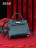 Nuevo Bolso Kelly de Cuero Encerado de Alto Brillo de Cocodrilo del Nilo Cosido a Mano Bolso de Hombro para Mujer de Cuero Genuino Marca H Kl25 de Gama Alta