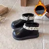 Botas de Cano Curto com Renda para Meninas Outono/Inverno 2026 Botas de Algodão com Forro de Veludo Estilo Coreano Botas de Princesa para Crianças Botas Martin Bebê