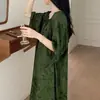 2026 Novo Vestido Camisola de Algodão e Seda Fino de Verão para Mulheres, Pode Ser Usado Fora, Vestido de Comprimento Médio de Alta Qualidade Estilo Coreano
