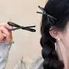 Pinza para el pelo con lazo de cuero para mujer, estilo coreano, pinza simple para flequillo lateral, pasador, pinza lateral, pinza de pico de pato, accesorio para el cabello