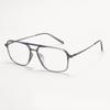 3515 Retro Doble Puente Irregular Cuadrado Montura para Gafas de Miopía para Mujer Yuppie Ultraligera de Plástico Acero Gris para Hombre