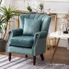 Sofá de terciopelo individual estilo americano, sillón perezoso a rayas retro simple, silla sofá de cuero para balcón de casa, sofá pequeño de moda