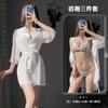 Lencería Sexy de Talla Grande Sexy Transparente Camisón de Tres Puntos Pijama de Encaje Traje de Tres Piezas 8801