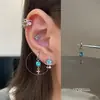 Estilo Doce e Cool, Tarraxas de Orelha Personalizadas em Formato de Cruz da Moda, Tarraxas de Orelha Rosqueáveis em Aço Titânio, Joias de Orelha de Alta Qualidade