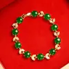Pulsera de Jade Malayo al por Mayor, Pulsera con Incrustaciones de Jade Malayo Verde Esmeralda, Pulsera de Jade de Moda para Mujer