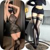 Lencería Sexy, Chica Sexy Caliente, Tentación de Lujuria Pura, Empalme de Malla de Encaje, Tirantes de Una Pieza, Espalda Descubierta, No es Necesario Quitar, Glúteos Transparentes