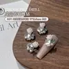 Acessórios para Nail Art: Pérola em Formato de Ovo de Pombo Incrustada, Zircônia Brilhante de Borboleta, Strass Empilhados Prontos, Bola de Strass, Strass Empilhados em Formato de Ovo de Pombo para Nail Art