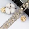 Novo Produto 3,5cm Renda Organza Bordada Miçangas Acessórios de Renda Estilo Étnico Roupa Dinastia Han Feito à Mão DIY Atacado
