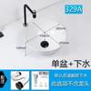 Lavabo de Balcón de un Agujero Lavabo de Cerámica Lavabo Artístico Lavabo para el Hogar Pequeño Redondo Lavabo Nuevo de Encimera