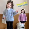 Abrigo suéter a rayas de bloques de color estilo coreano para niñas, nueva colección otoño/invierno 2026, top elegante para niñas pequeñas