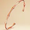 Pulsera de Acero Inoxidable de Alta Gama para Mujer Diseño de Hebilla Nicho de Bambú Pulsera de Acero de Titanio Pulsera que No se Desvanece Joyería al por Mayor
