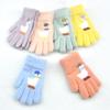 Guantes Gruesos de Punto Forrados de Lana Cálida de Invierno para Niños de 5 a 11 Años, Lindos Guantes de Jacquard de Pato de Piel de Visón de Cristal