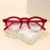 Gafas Redondas de Estilo Coreano, Marco Degradado de Moda, Sin Graduación para Estudiantes Mujeres, Retro Artístico, Antiluz Azul, Sencillas, Lisas, Versátiles, de Moda