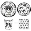 Mm344 Vajilla Negra con Moño Fiesta Set de Cuatro Piezas para 8 Personas Estilo Oscuro Plato de Papel Decorativo Servilleta de Papel Vaso de Papel Combinación