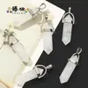 Colgante de Columna Hexagonal de Piedra Natural Más Vendido Transfronterizo Accesorios para Collar DIY Hechos a Mano Colgante de Bala de Doble Punta