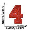 Suministro transfronterizo de parches bordados de letras y números en inglés color rojo brillante con adhesivo termofusible para decoración de ropa y sombreros