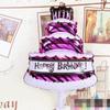 Forma Mini três camadas Vermelho Rosa bolo de aniversário Balão de filme de alumínio Festa de Aniversário brinquedos infantis bola de filme de alumínio atacado