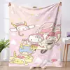 Manta de Franela Familiar Sanrio de Dibujos Animados Lindos Kuromi Melody Perro Canela Manta para Sofá Infantil