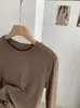 KEKEZOON Camiseta Básica de Manga Larga de Color Sólido con Cuello Redondo Ajustada para Otoño Estilo Básico 8599