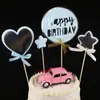 Estrellas Creativas Dos Tonos Gran Amor Tallado Plato Redondo Doble Capa Fiesta Cumpleaños Pastel Horneado Decoración Bandera