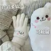 Set de guantes de felpa otoño e invierno para mujer guantes de punto forrados de polar cálidos fríos gruesos de dibujos animados lindos venta al por mayor