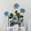 Flor artificial rosa de chá de 5 cabeças em estilo pintura a óleo, rosa falso para decoração de casamento, flor de mesa para salão de casamento, adereços de fotografia para estúdios fotográficos