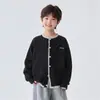 Nova Coleção Outono 2026 Haima Roupas Infantis Meninos Estilo Coreano Cardigan de Tricô Primavera e Outono Blusa para Crianças Maiores Jaqueta da Moda