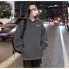 Sudadera con capucha y estampado de letras, estilo hip-hop americano, sudadera con capucha de doble capa de algodón compuesto chino, nuevo producto de otoño e invierno para hombres y mujeres