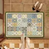 Alfombrilla Retro Estilo Americano, Absorbente de Agua, Secado Rápido, Antideslizante para Baño, Inodoro y Entrada de Ducha, Alfombrilla Suave de Tierra de Diatomeas