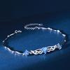 Pulsera de alas de ángel para mano femenina joyería pulsera de plata de ley regalo de cumpleaños para novia con circón azul joyería creativa